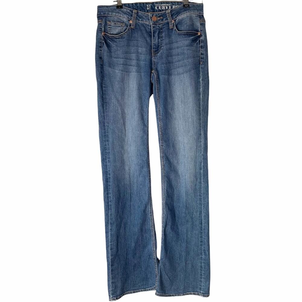 NY&C | Medium Wash Lower Waist Curvy Bootcut Jeans